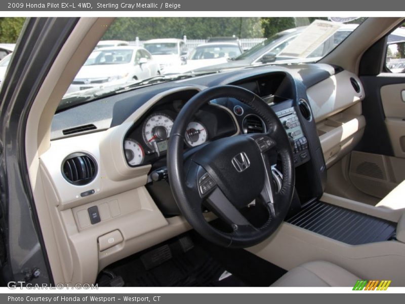 Sterling Gray Metallic / Beige 2009 Honda Pilot EX-L 4WD