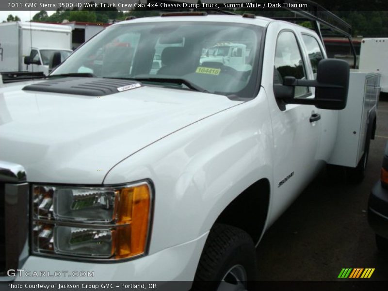 Summit White / Dark Titanium 2011 GMC Sierra 3500HD Work Truck Crew Cab 4x4 Chassis Dump Truck