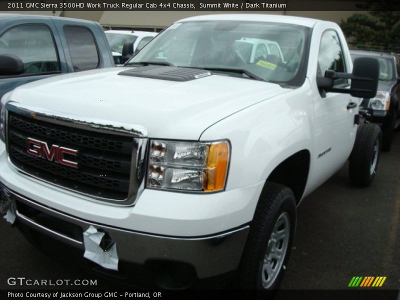 Summit White / Dark Titanium 2011 GMC Sierra 3500HD Work Truck Regular Cab 4x4 Chassis