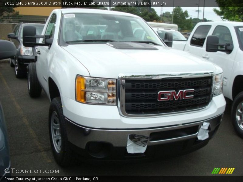 Summit White / Dark Titanium 2011 GMC Sierra 3500HD Work Truck Regular Cab Chassis