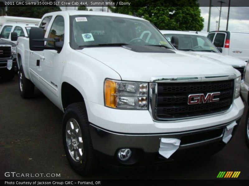 Summit White / Ebony 2011 GMC Sierra 3500HD SLT Crew Cab 4x4