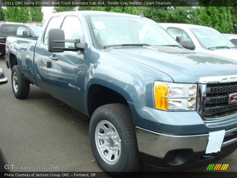 Stealth Gray Metallic / Dark Titanium 2011 GMC Sierra 3500HD Work Truck Extended Cab 4x4