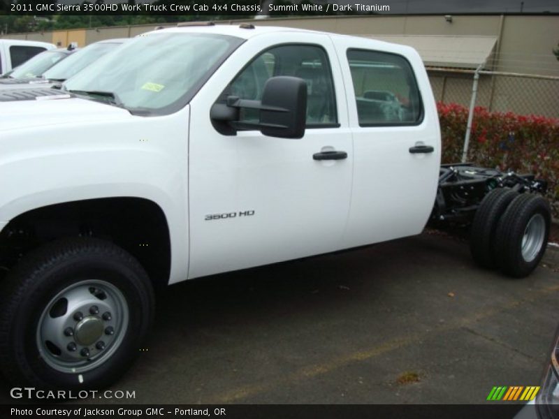 Summit White / Dark Titanium 2011 GMC Sierra 3500HD Work Truck Crew Cab 4x4 Chassis