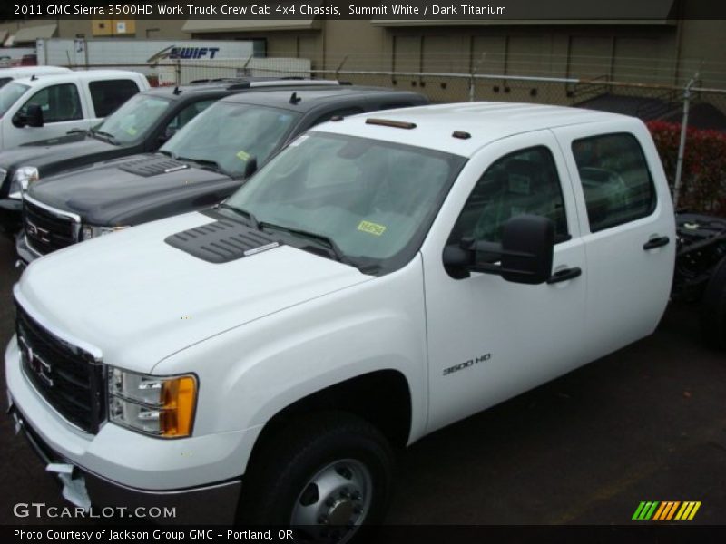 Summit White / Dark Titanium 2011 GMC Sierra 3500HD Work Truck Crew Cab 4x4 Chassis