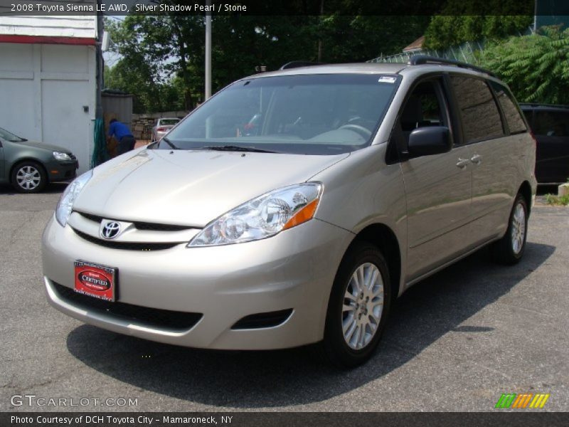 Silver Shadow Pearl / Stone 2008 Toyota Sienna LE AWD