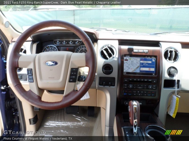 Dark Blue Pearl Metallic / Chaparral Leather 2011 Ford F150 King Ranch SuperCrew