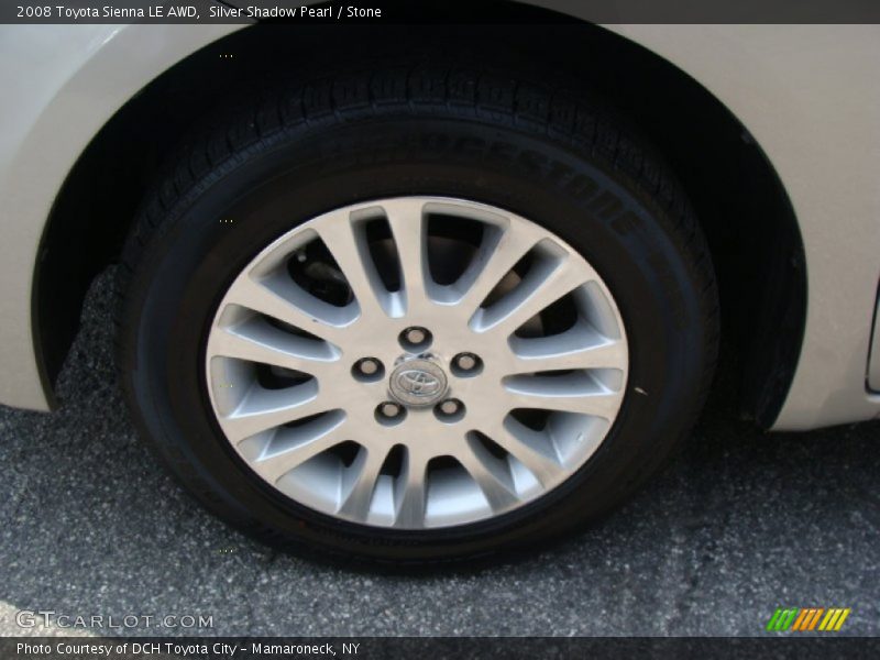 Silver Shadow Pearl / Stone 2008 Toyota Sienna LE AWD