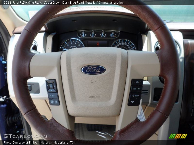 Dark Blue Pearl Metallic / Chaparral Leather 2011 Ford F150 King Ranch SuperCrew