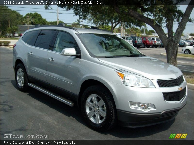 Silver Ice Metallic / Dark Gray/Light Gray 2011 Chevrolet Traverse LT