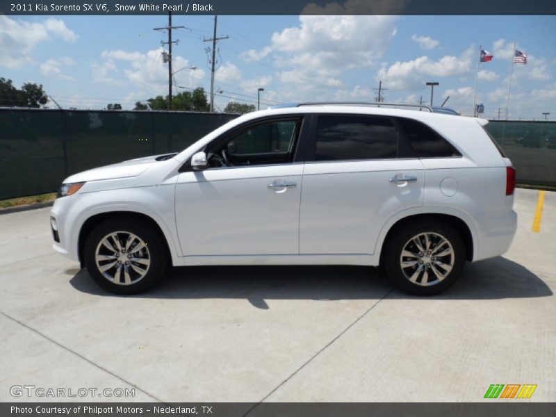 Snow White Pearl / Black 2011 Kia Sorento SX V6