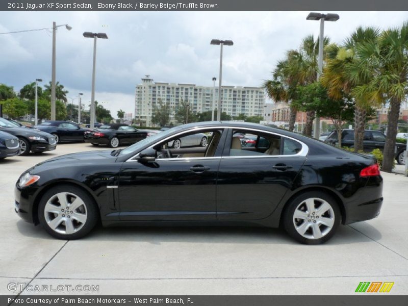 Ebony Black / Barley Beige/Truffle Brown 2011 Jaguar XF Sport Sedan