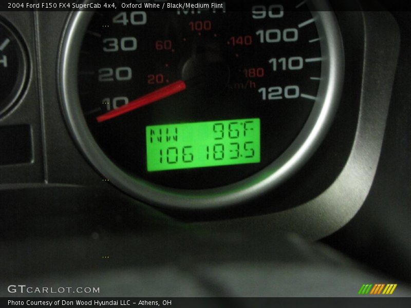 Oxford White / Black/Medium Flint 2004 Ford F150 FX4 SuperCab 4x4