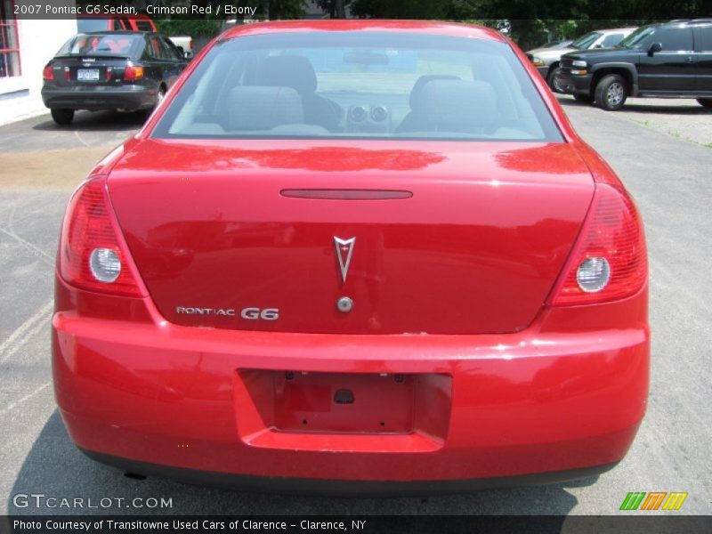Crimson Red / Ebony 2007 Pontiac G6 Sedan