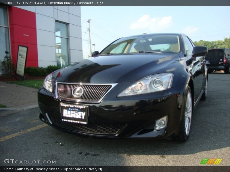 Obsidian Black / Cashmere Beige 2008 Lexus IS 250 AWD