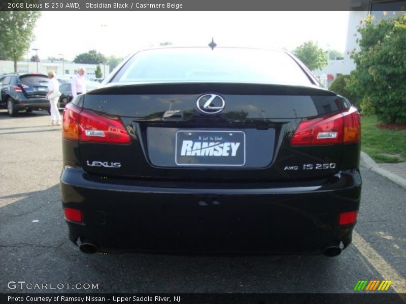 Obsidian Black / Cashmere Beige 2008 Lexus IS 250 AWD