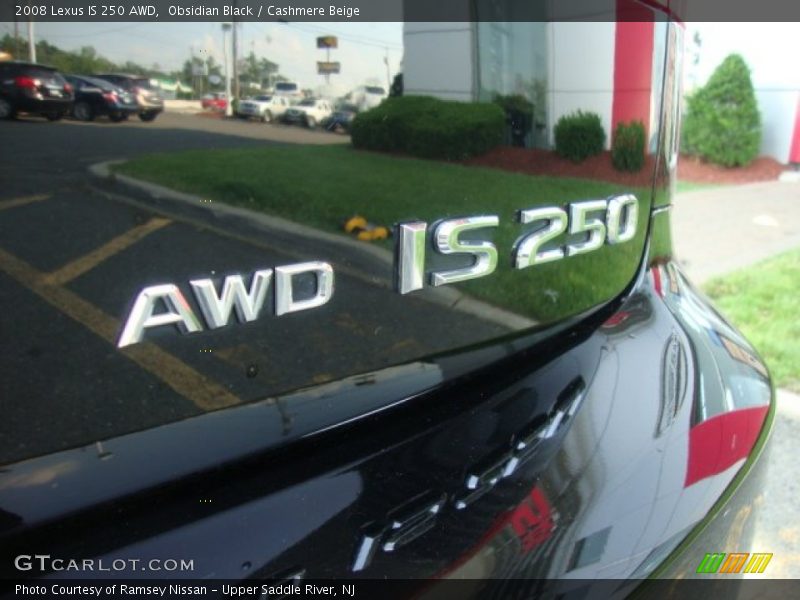 Obsidian Black / Cashmere Beige 2008 Lexus IS 250 AWD