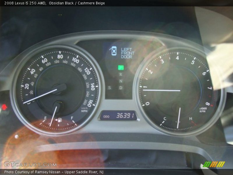 Obsidian Black / Cashmere Beige 2008 Lexus IS 250 AWD