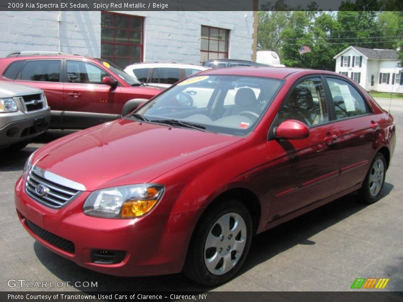 Spicy Red Metallic / Beige 2009 Kia Spectra EX Sedan