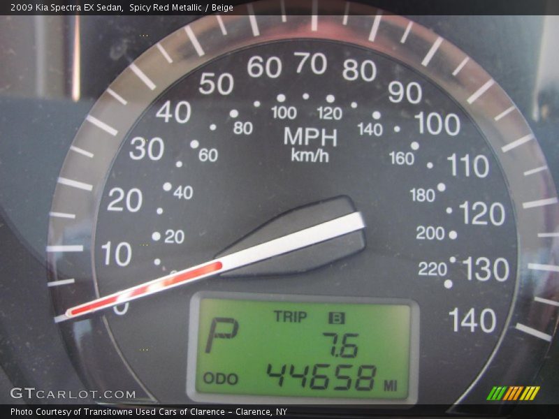 Spicy Red Metallic / Beige 2009 Kia Spectra EX Sedan