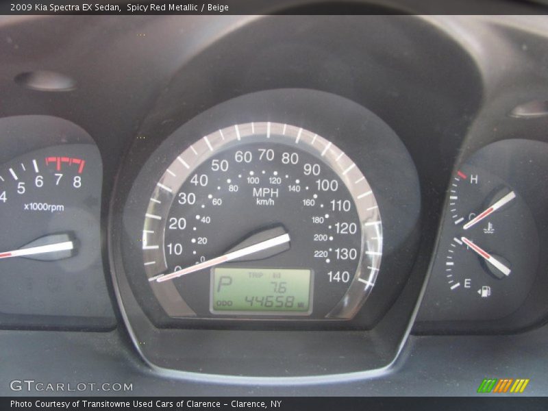 Spicy Red Metallic / Beige 2009 Kia Spectra EX Sedan