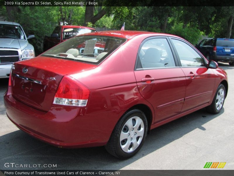 Spicy Red Metallic / Beige 2009 Kia Spectra EX Sedan