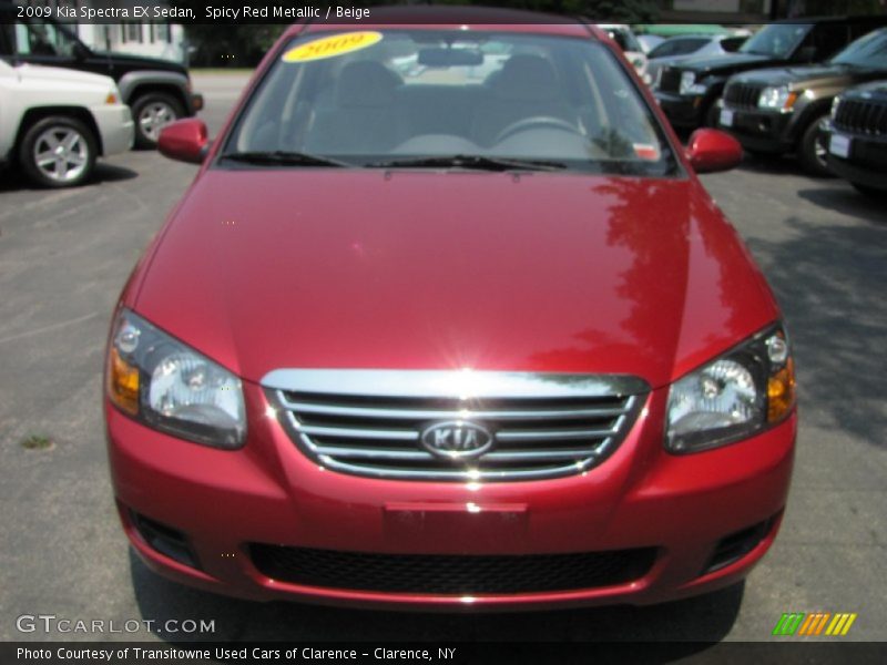 Spicy Red Metallic / Beige 2009 Kia Spectra EX Sedan
