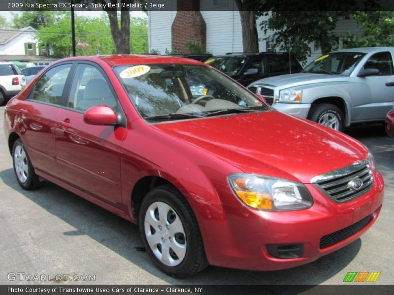 Spicy Red Metallic / Beige 2009 Kia Spectra EX Sedan