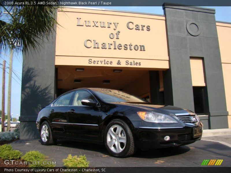 Nighthawk Black Pearl / Taupe 2008 Acura RL 3.5 AWD Sedan
