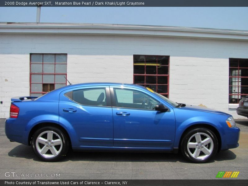 Marathon Blue Pearl / Dark Khaki/Light Graystone 2008 Dodge Avenger SXT