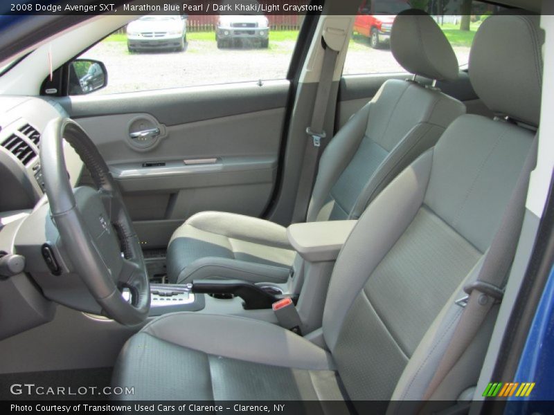 Marathon Blue Pearl / Dark Khaki/Light Graystone 2008 Dodge Avenger SXT