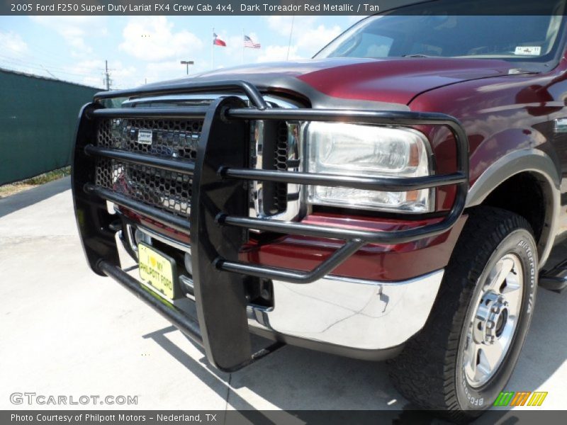 Dark Toreador Red Metallic / Tan 2005 Ford F250 Super Duty Lariat FX4 Crew Cab 4x4