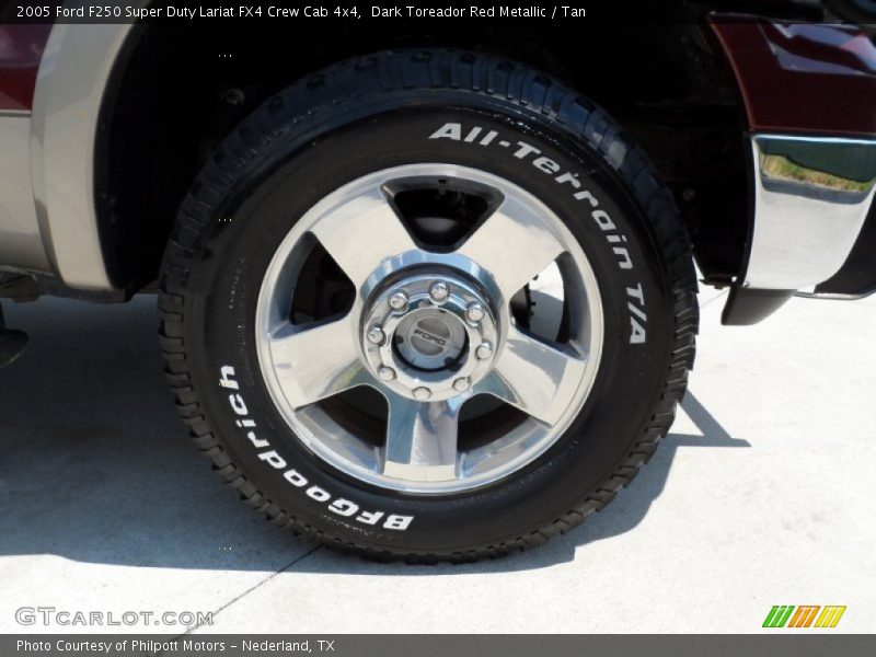 Dark Toreador Red Metallic / Tan 2005 Ford F250 Super Duty Lariat FX4 Crew Cab 4x4