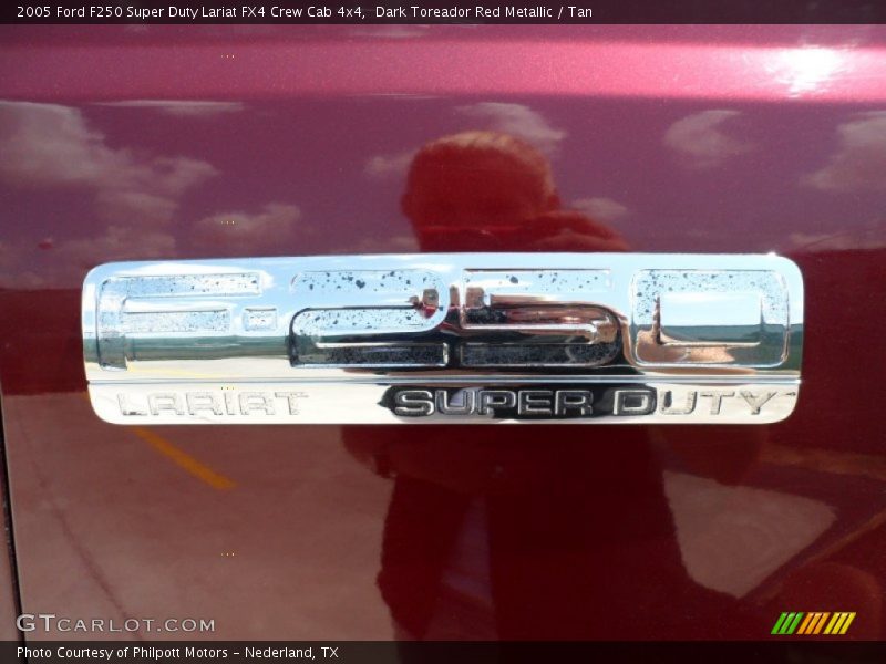 Dark Toreador Red Metallic / Tan 2005 Ford F250 Super Duty Lariat FX4 Crew Cab 4x4