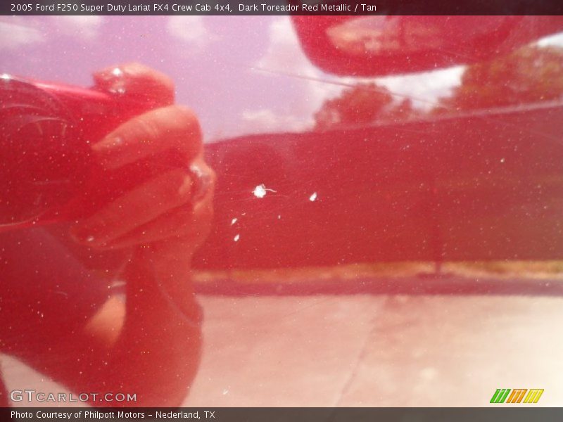 Dark Toreador Red Metallic / Tan 2005 Ford F250 Super Duty Lariat FX4 Crew Cab 4x4