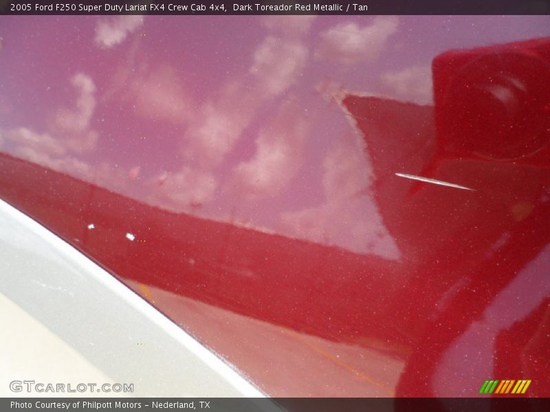 Dark Toreador Red Metallic / Tan 2005 Ford F250 Super Duty Lariat FX4 Crew Cab 4x4