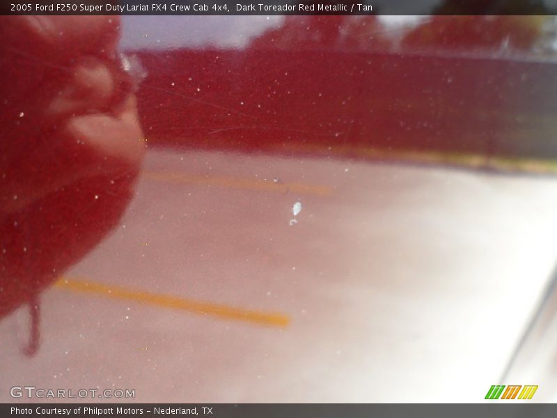 Dark Toreador Red Metallic / Tan 2005 Ford F250 Super Duty Lariat FX4 Crew Cab 4x4