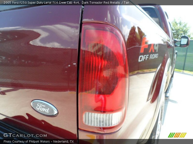 Dark Toreador Red Metallic / Tan 2005 Ford F250 Super Duty Lariat FX4 Crew Cab 4x4