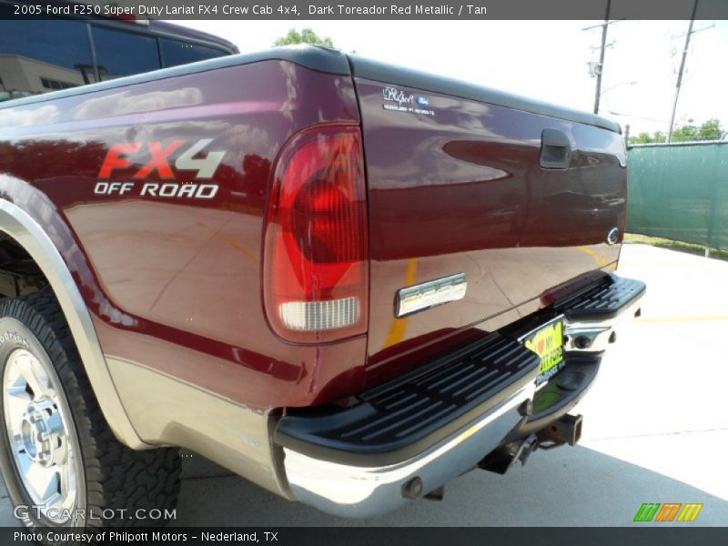 Dark Toreador Red Metallic / Tan 2005 Ford F250 Super Duty Lariat FX4 Crew Cab 4x4