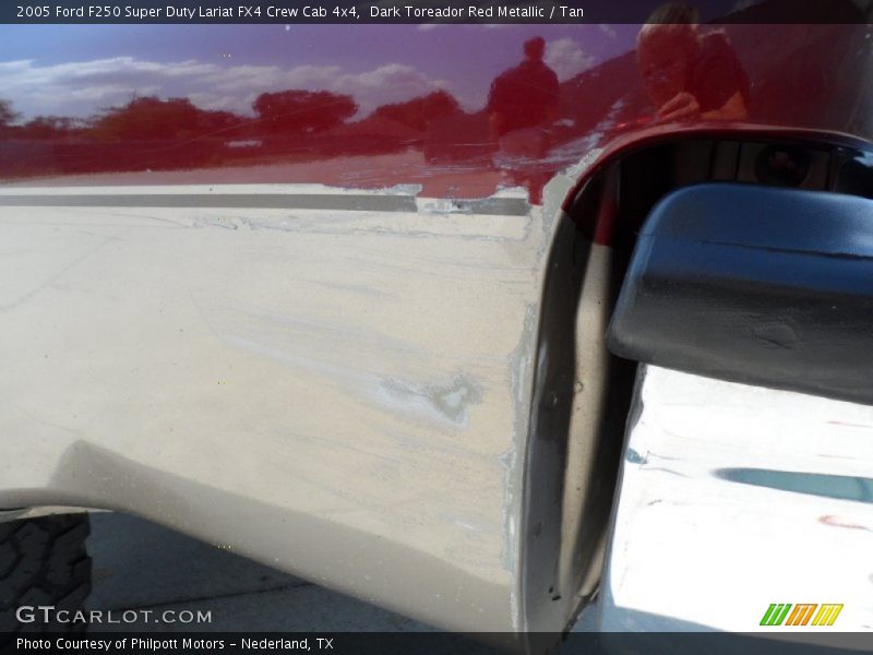 Dark Toreador Red Metallic / Tan 2005 Ford F250 Super Duty Lariat FX4 Crew Cab 4x4