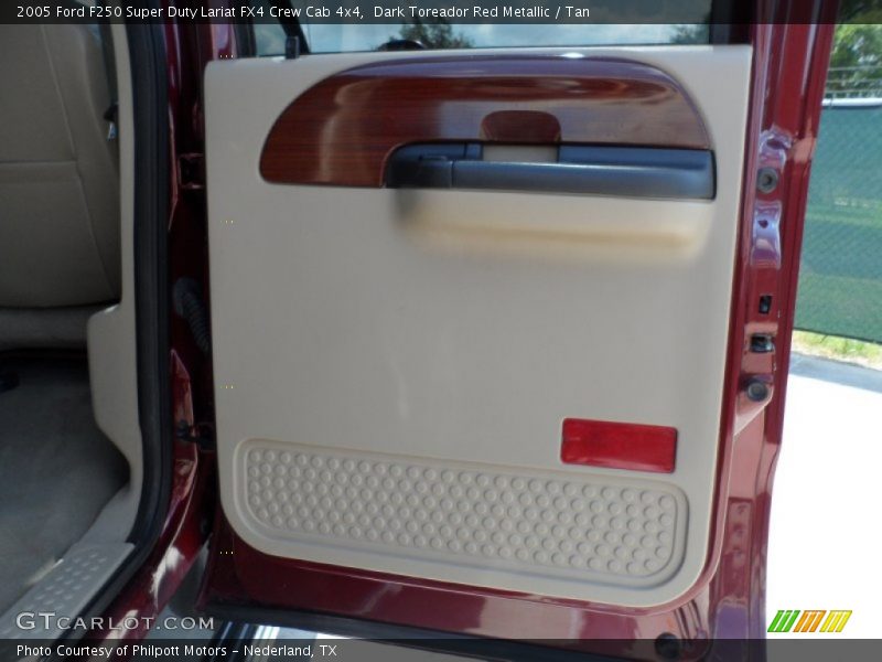 Dark Toreador Red Metallic / Tan 2005 Ford F250 Super Duty Lariat FX4 Crew Cab 4x4