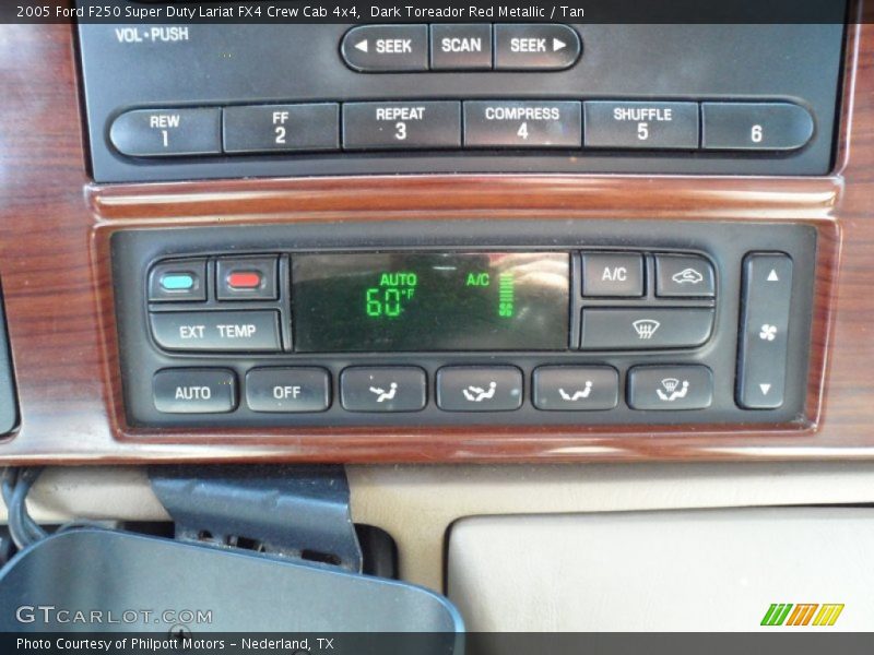 Dark Toreador Red Metallic / Tan 2005 Ford F250 Super Duty Lariat FX4 Crew Cab 4x4