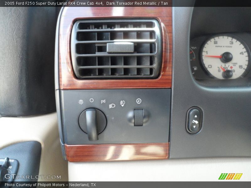 Dark Toreador Red Metallic / Tan 2005 Ford F250 Super Duty Lariat FX4 Crew Cab 4x4