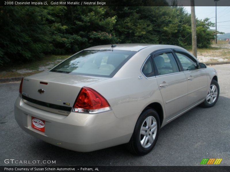 Gold Mist Metallic / Neutral Beige 2008 Chevrolet Impala LS