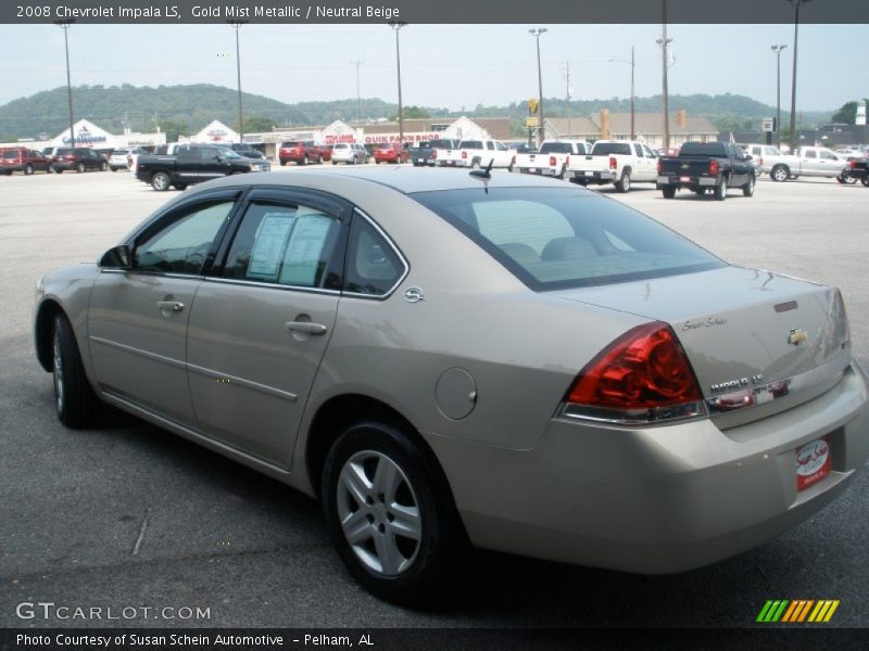 Gold Mist Metallic / Neutral Beige 2008 Chevrolet Impala LS