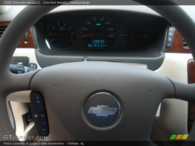Gold Mist Metallic / Neutral Beige 2008 Chevrolet Impala LS