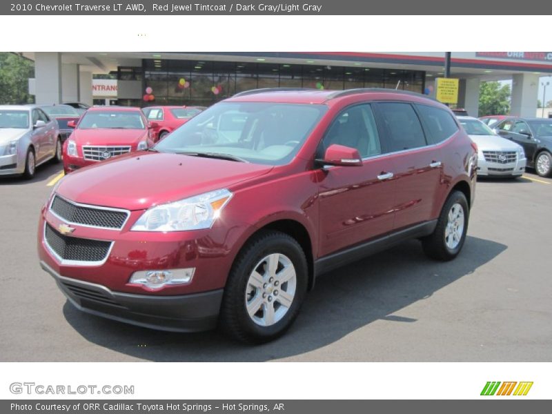 Red Jewel Tintcoat / Dark Gray/Light Gray 2010 Chevrolet Traverse LT AWD