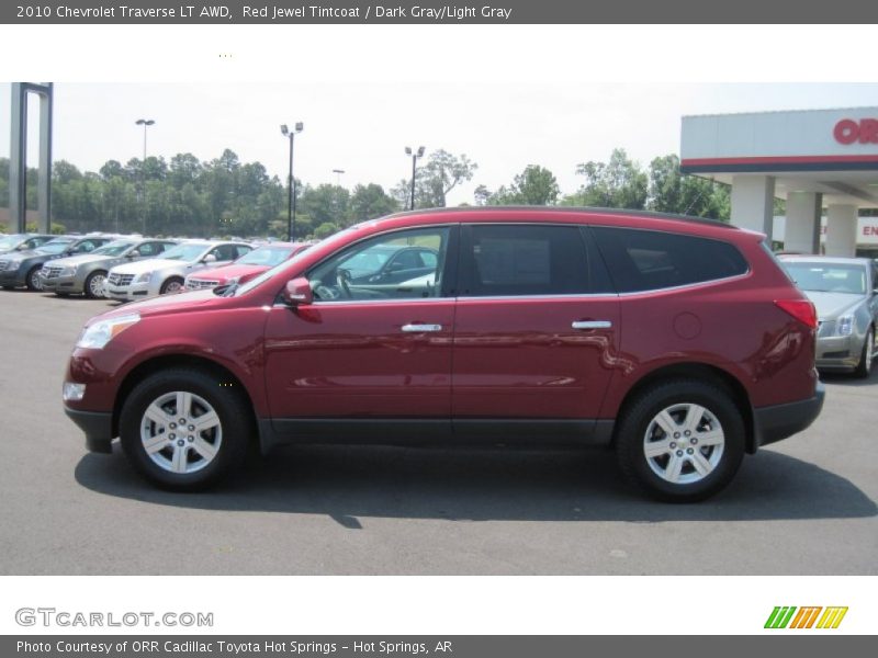 Red Jewel Tintcoat / Dark Gray/Light Gray 2010 Chevrolet Traverse LT AWD