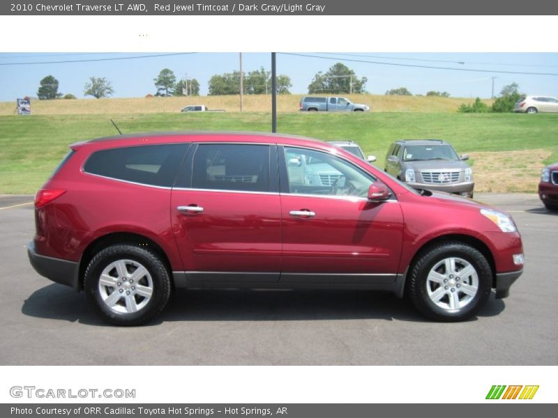 Red Jewel Tintcoat / Dark Gray/Light Gray 2010 Chevrolet Traverse LT AWD