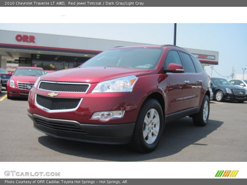 Red Jewel Tintcoat / Dark Gray/Light Gray 2010 Chevrolet Traverse LT AWD