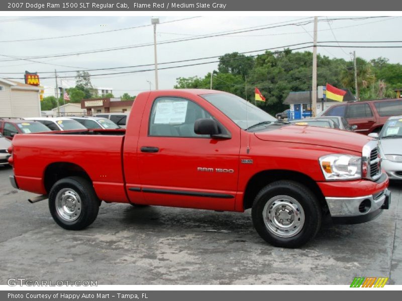 Flame Red / Medium Slate Gray 2007 Dodge Ram 1500 SLT Regular Cab